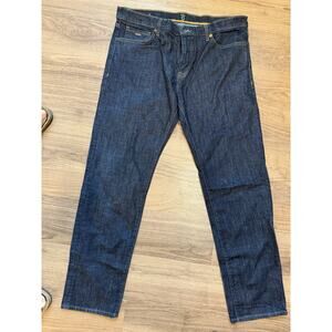 Hugo Boss Maine Jeans 36x32 Dark Wash Regular Fit Straight Leg Organic Cotton
